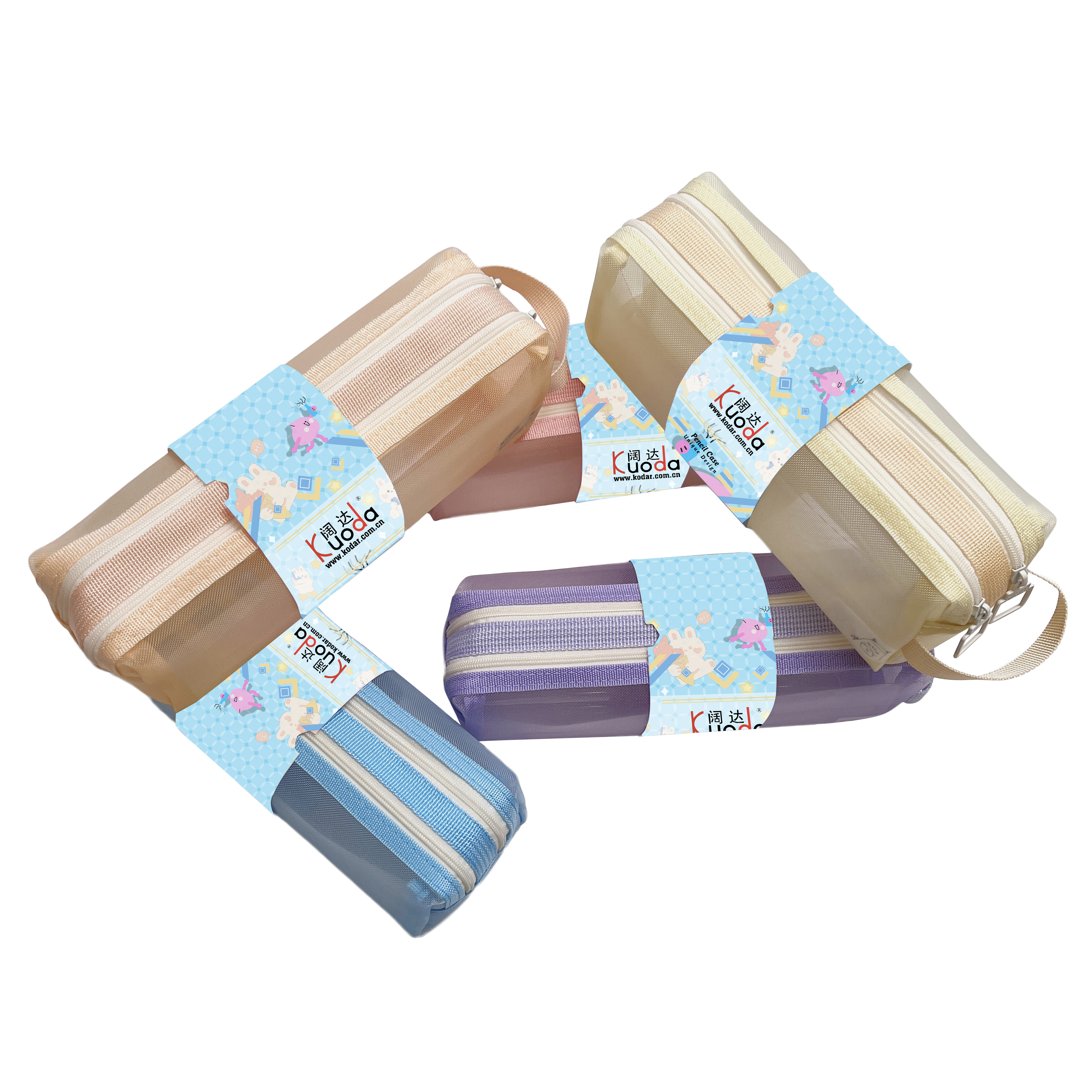 ˫ɴʴSquare Double Grid Mesh Pen Bag