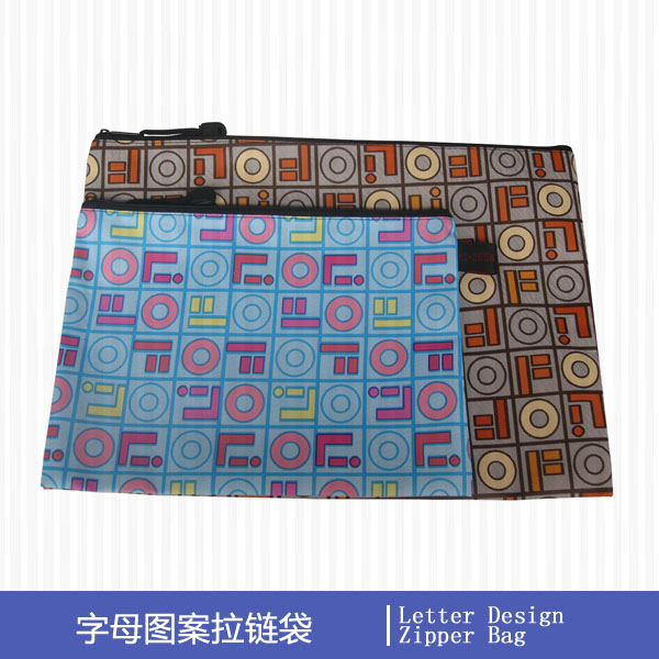 Letter Design Zipper Bag