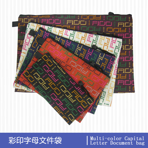 Multi-color Capital Letter Document Bag 