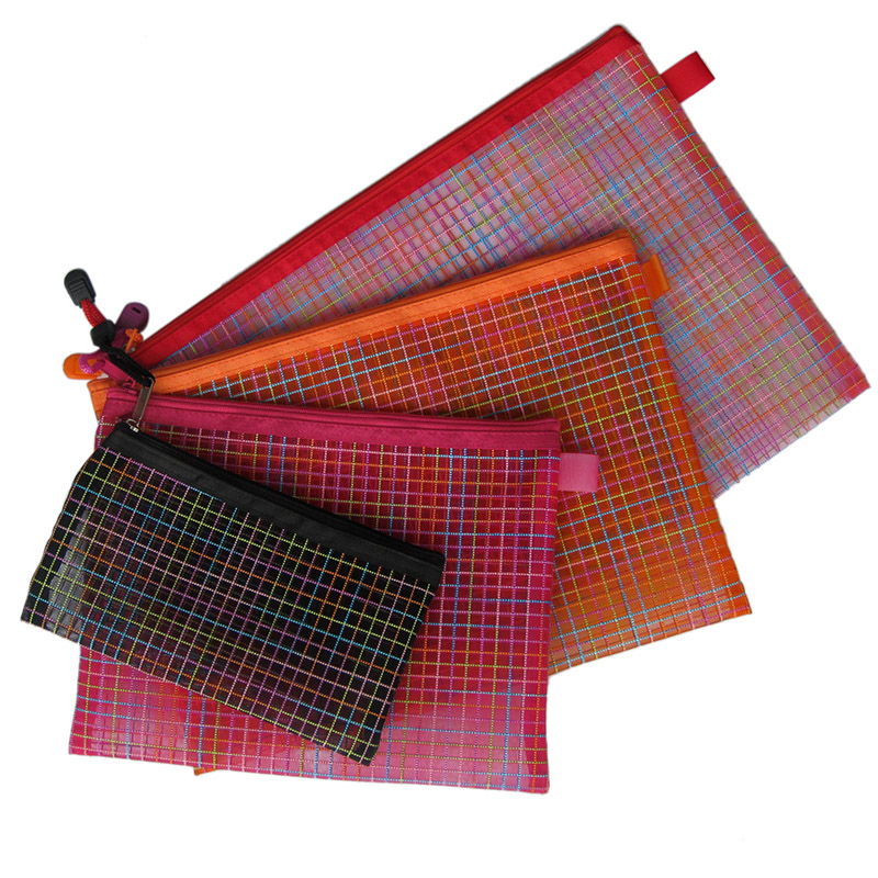 Square Grid Zipper Bag