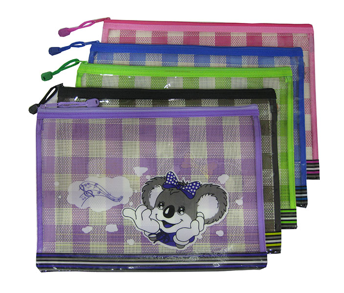 Cartoon PVC mesh zipper bag