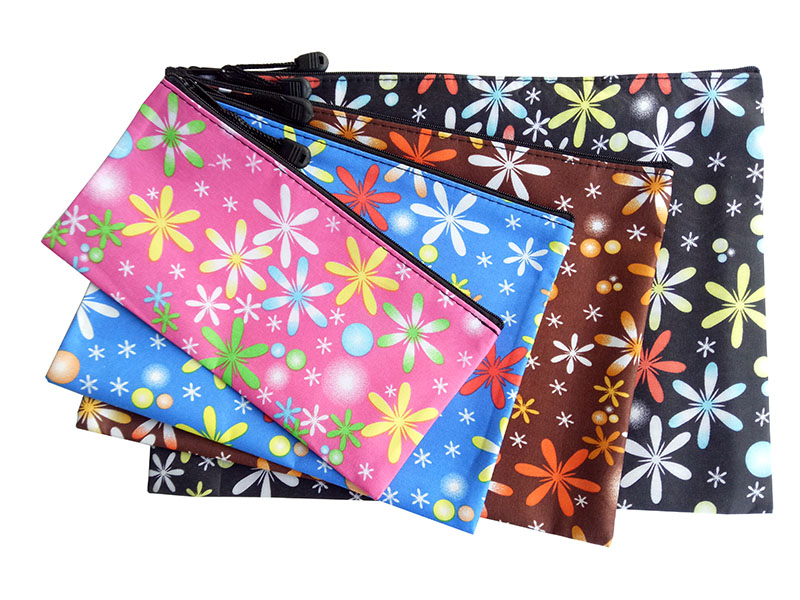 Peach Skin Printed Zipper Bag