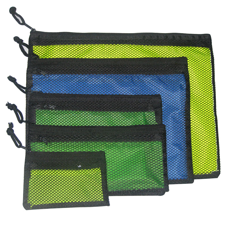 Double Zipper Diamond Shape Mesh Bag