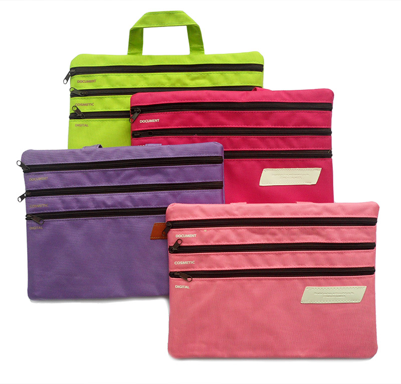 Portable 3-zipper Bag