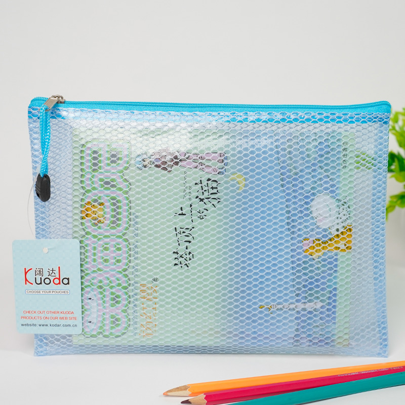 PVC hexagonal mesh zipper bag
