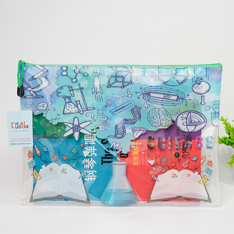 PVC scientific  printing zipper bag