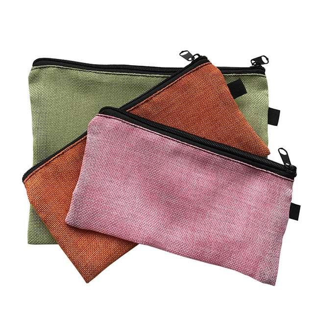 Cotton and linen zipper bag