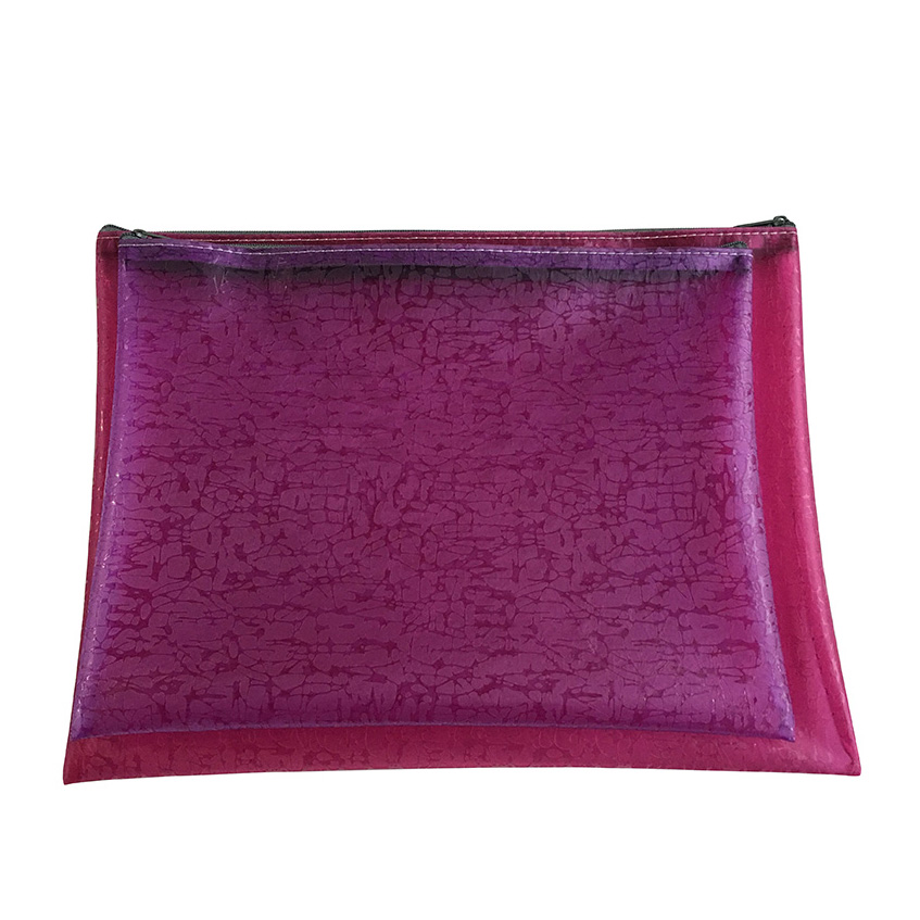 Wood grain zipper bag