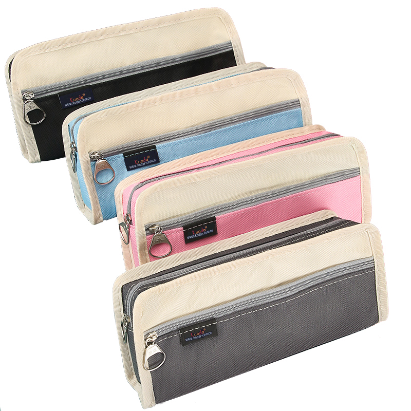 double zipper oxford pencil case          