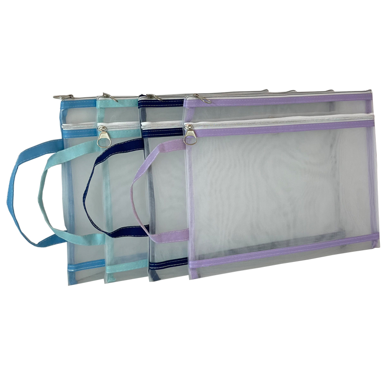 Portable nylon double layer document bag