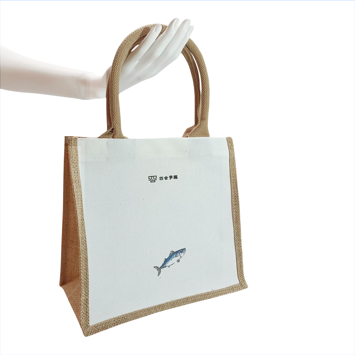Linen stitching tote bag