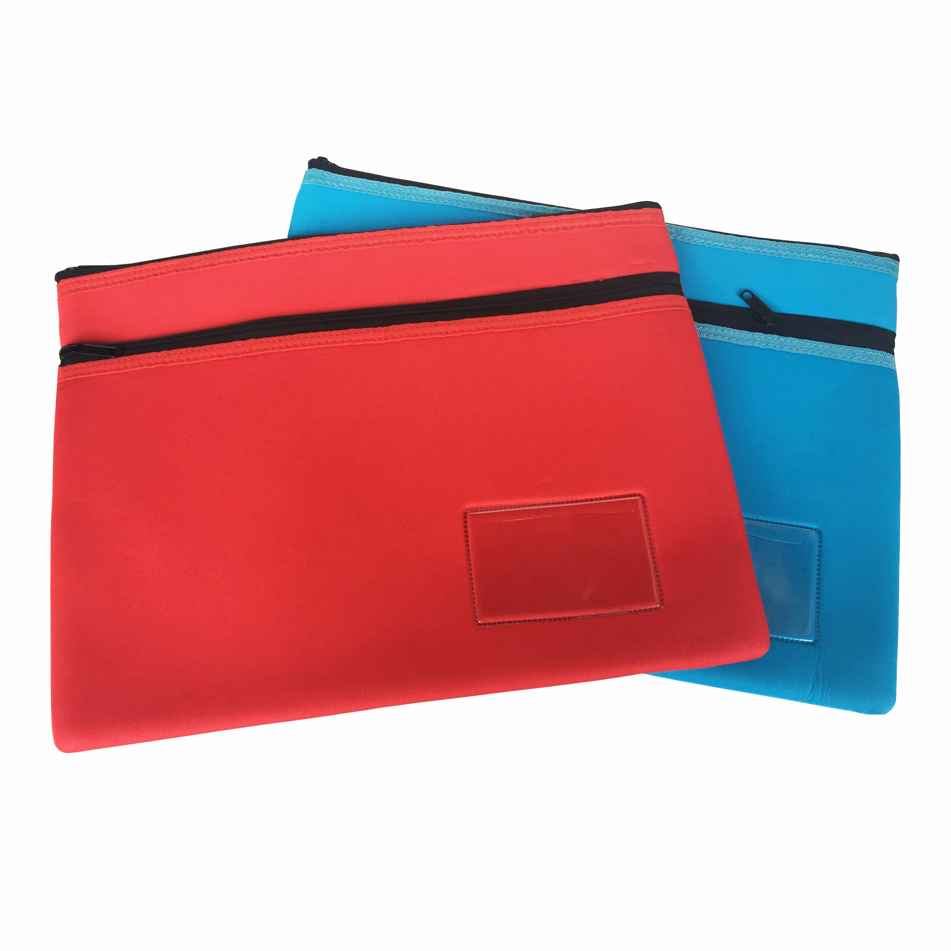 Name Card Window Double Zipper Sponge Bag