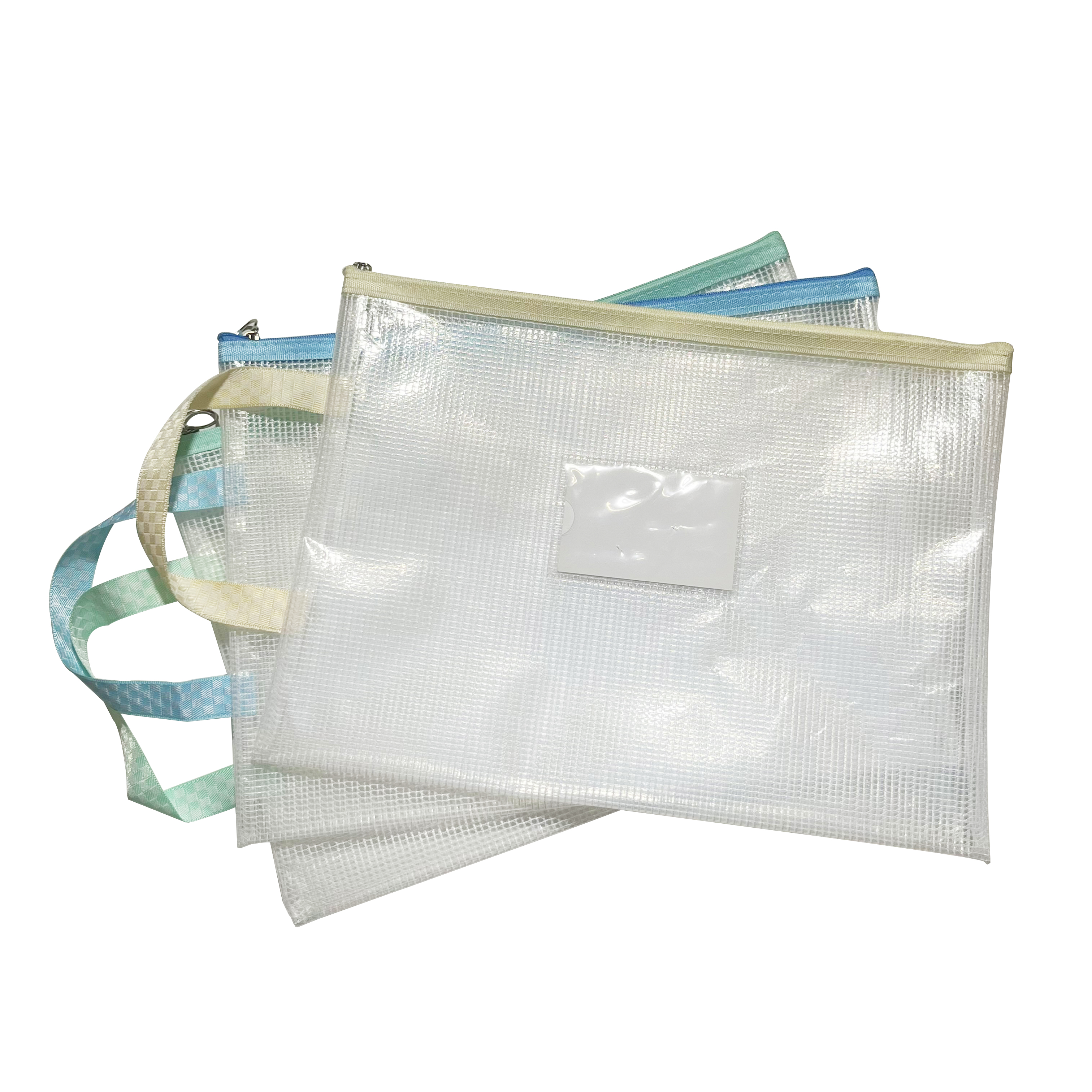PE mesh portable file bag(with insert pocket )