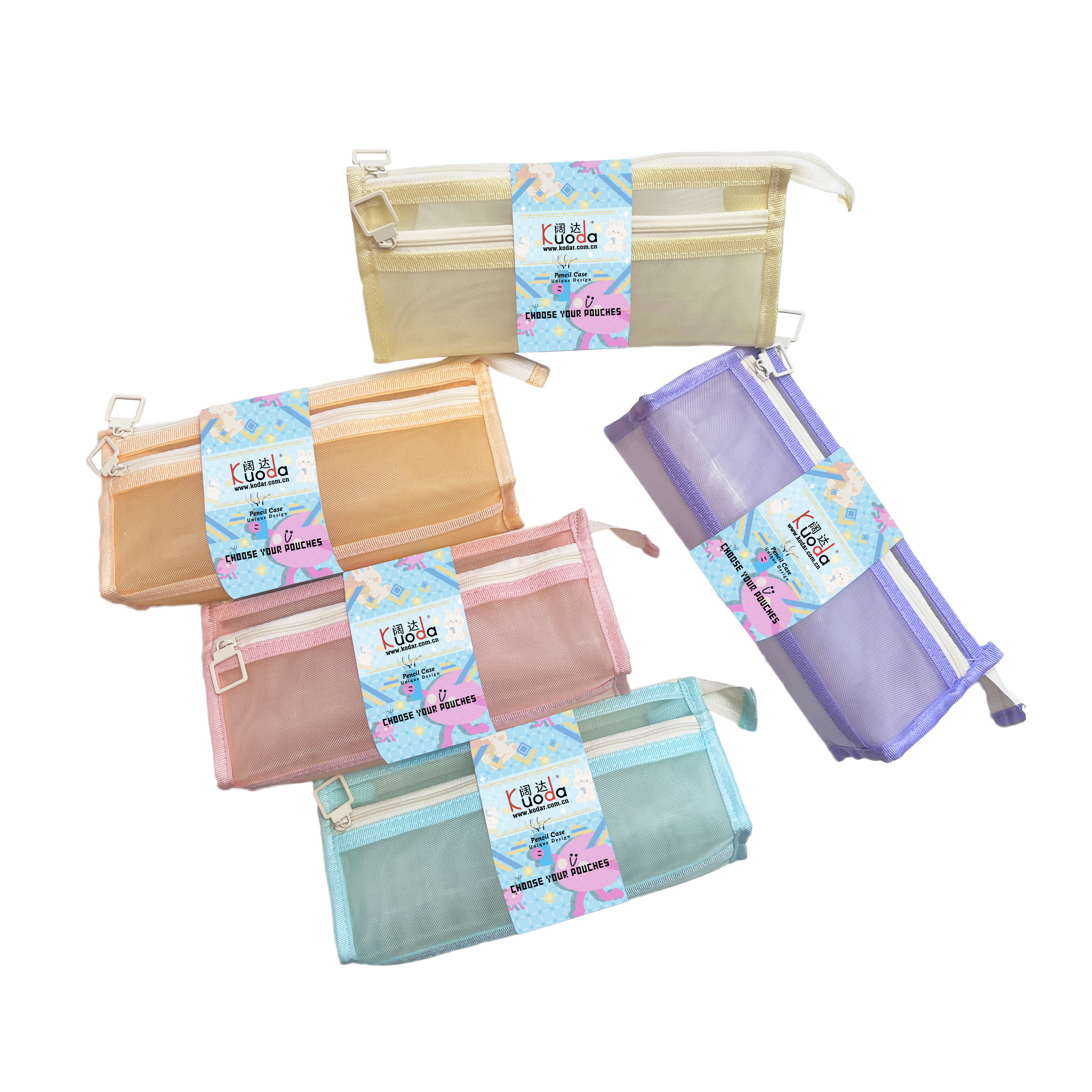 Double Layer Big Triangle Mesh Pen Bag