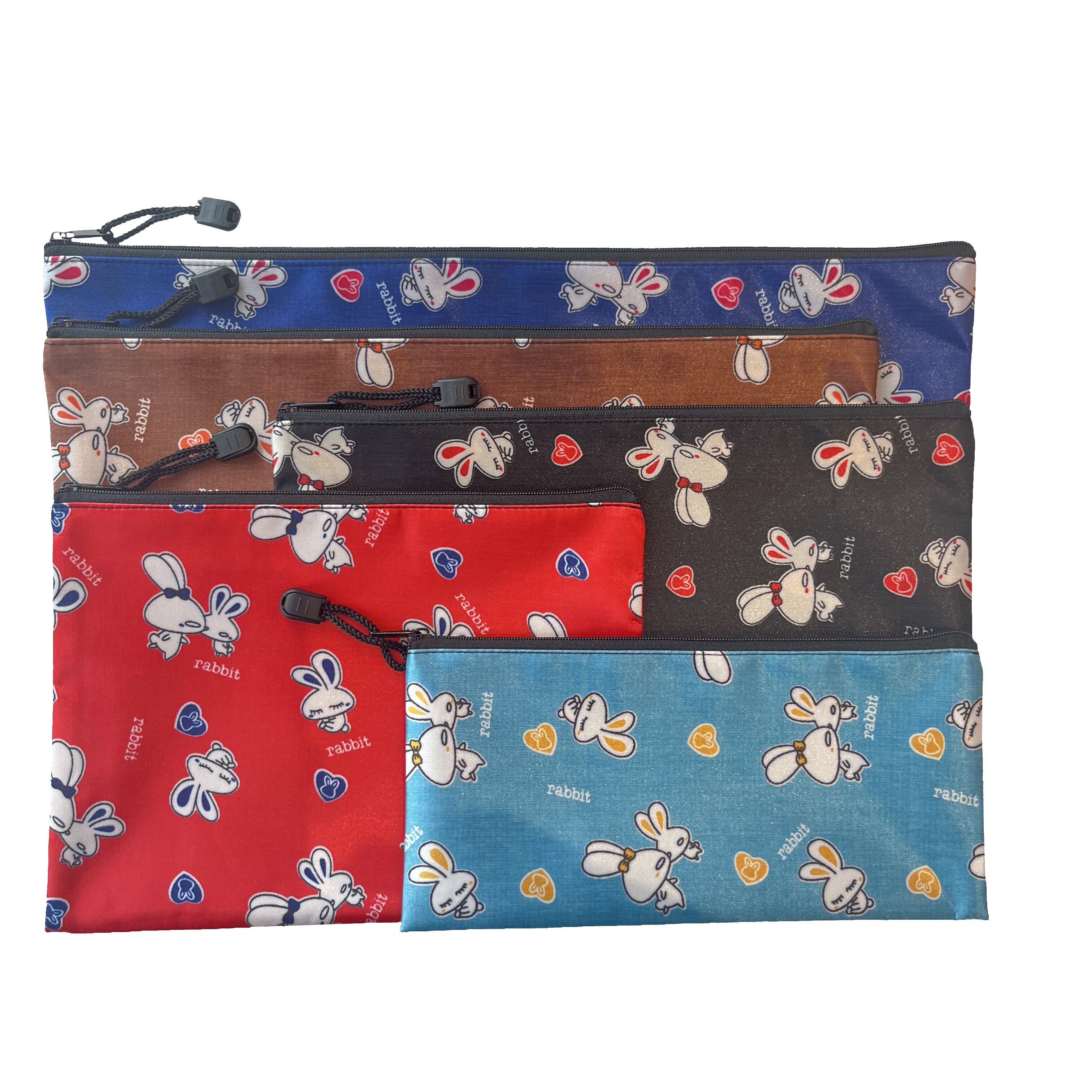 Colorful rabbit pattern zipper bag