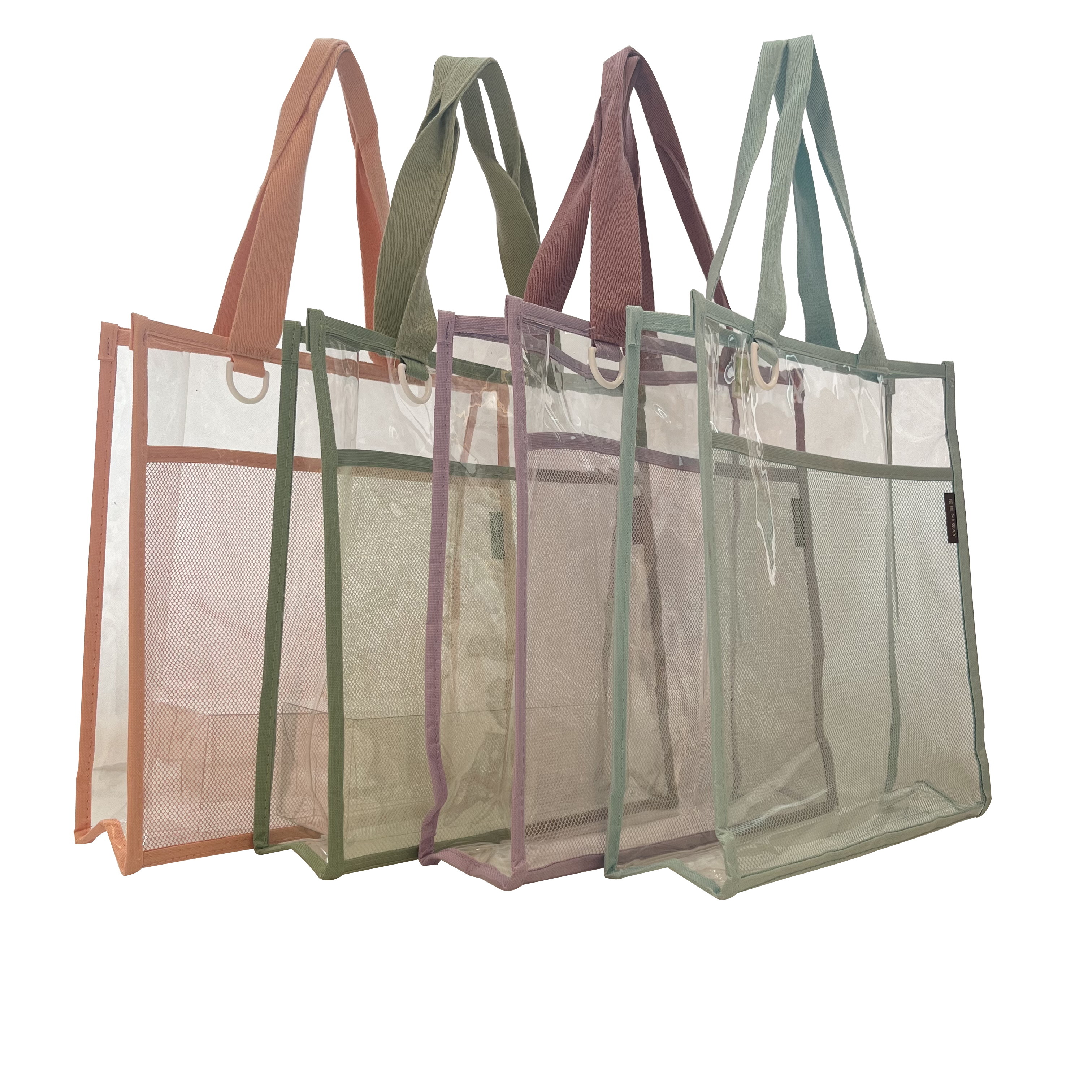 Colored PVC handbags(with plastic buckle)