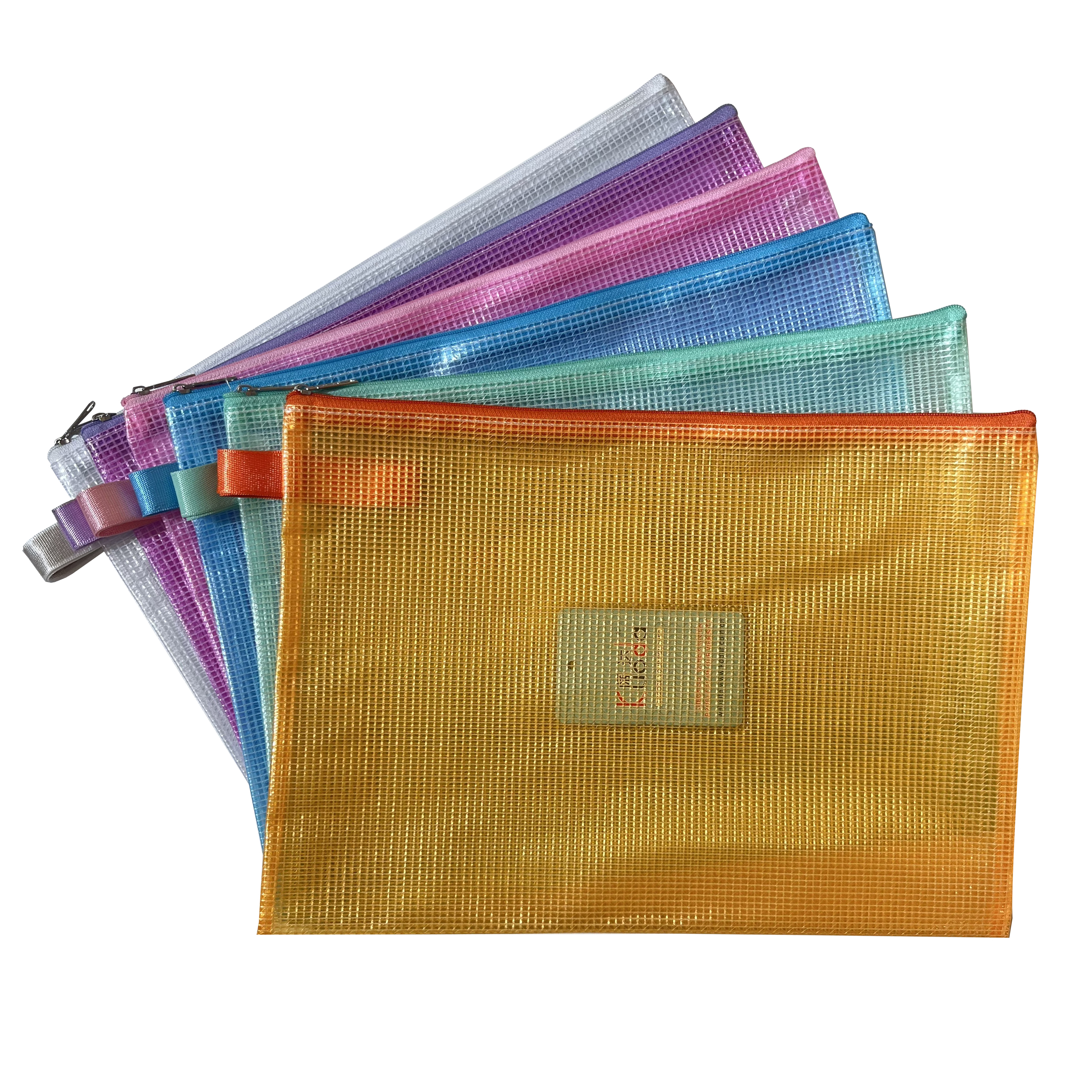 PVC colorful mesh zipper bag