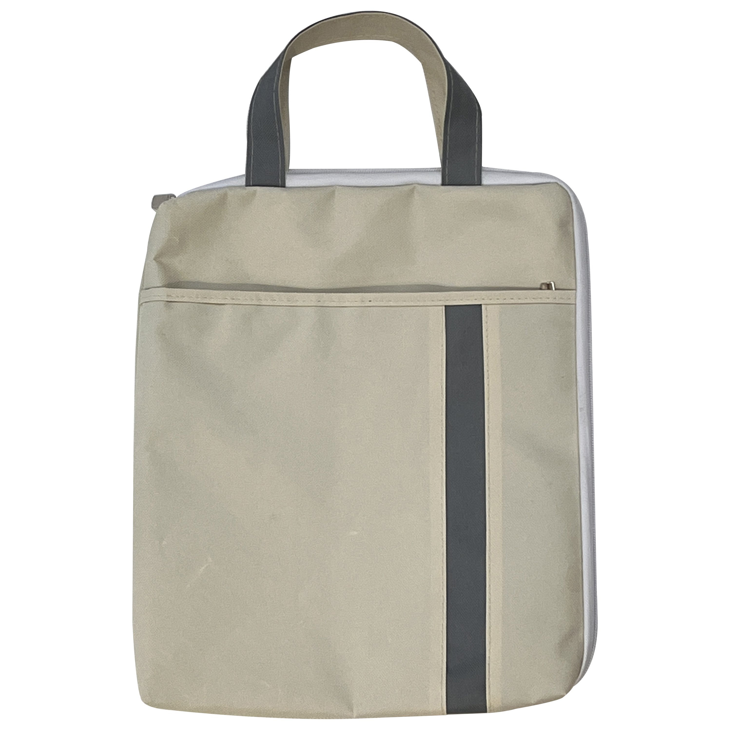 7-shaped double zipper handbag