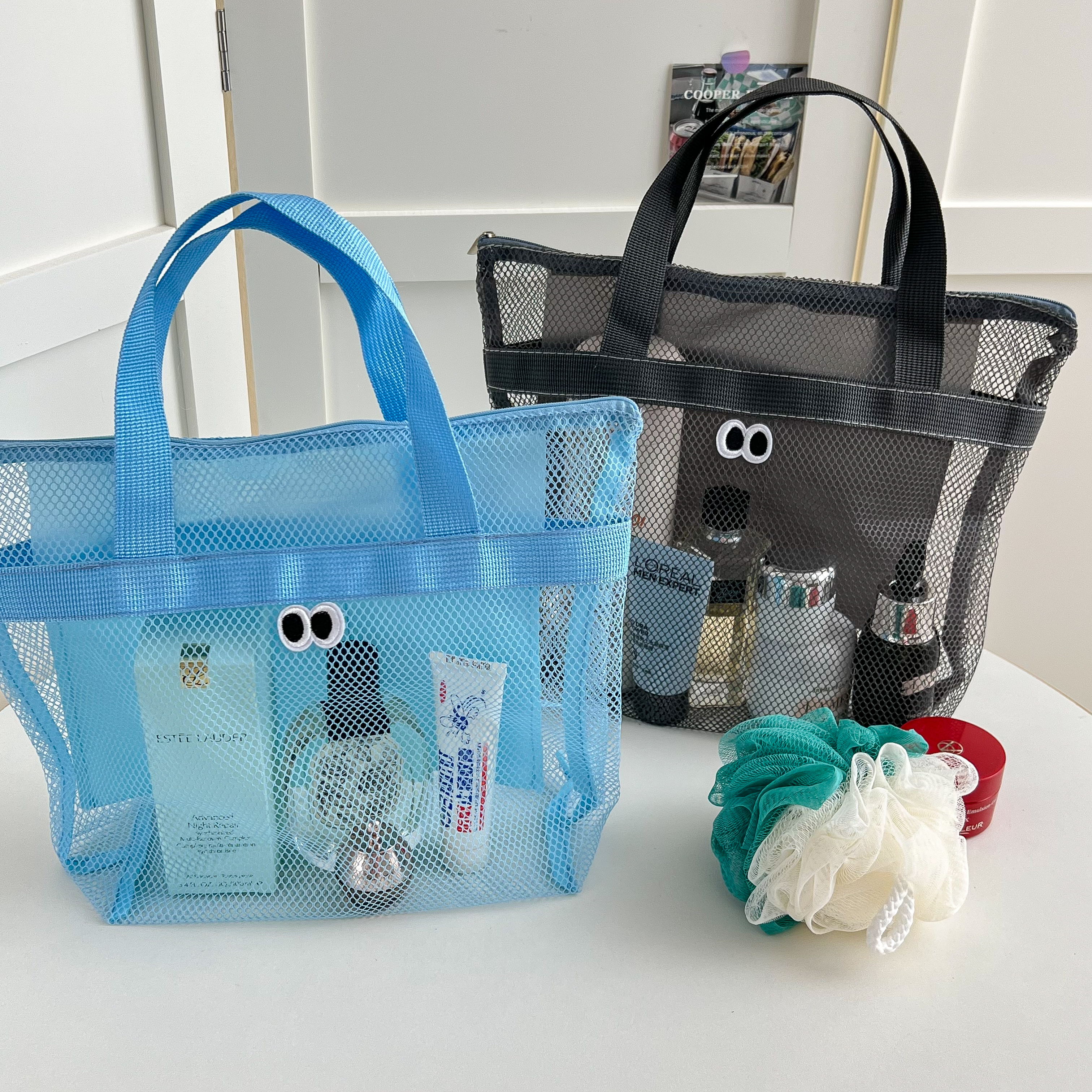 Cartoon mesh breathable tote bag