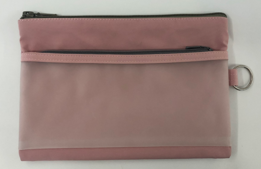 Oxford and MatteTPU stitching double zipper bag