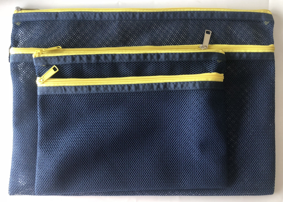 Polyester breathable double zipper mesh bag